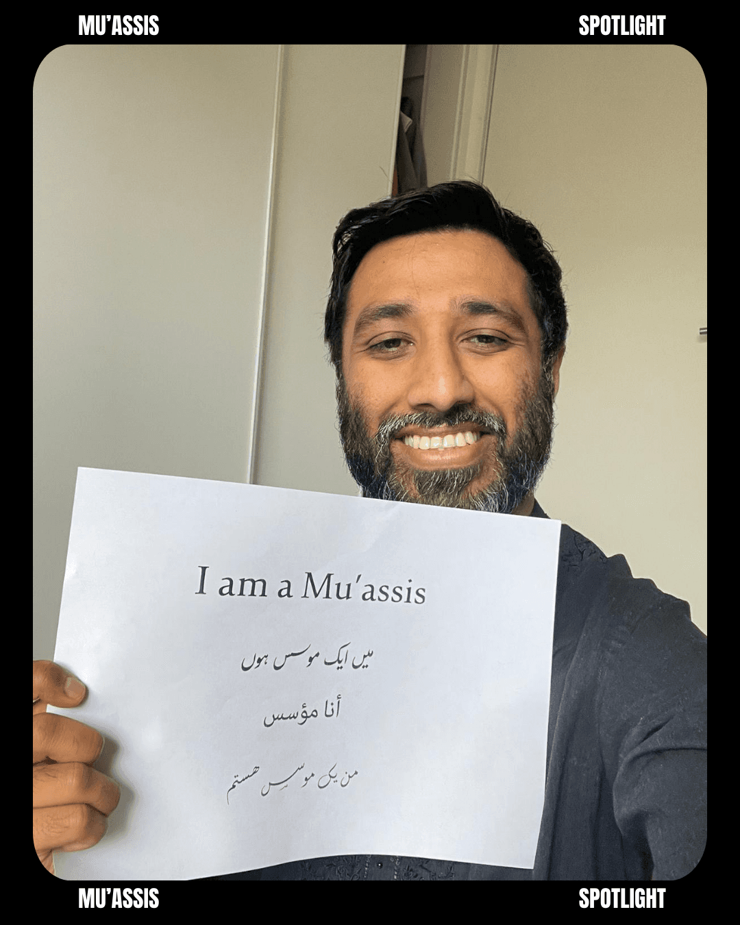 Hamza teaching a language class