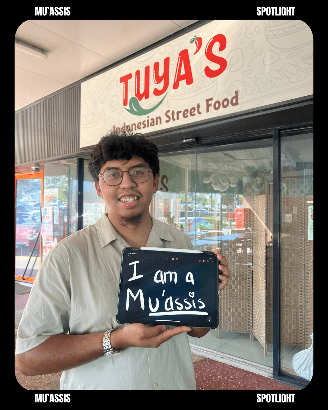 Br. Rafif preparing food at Tuya Taste