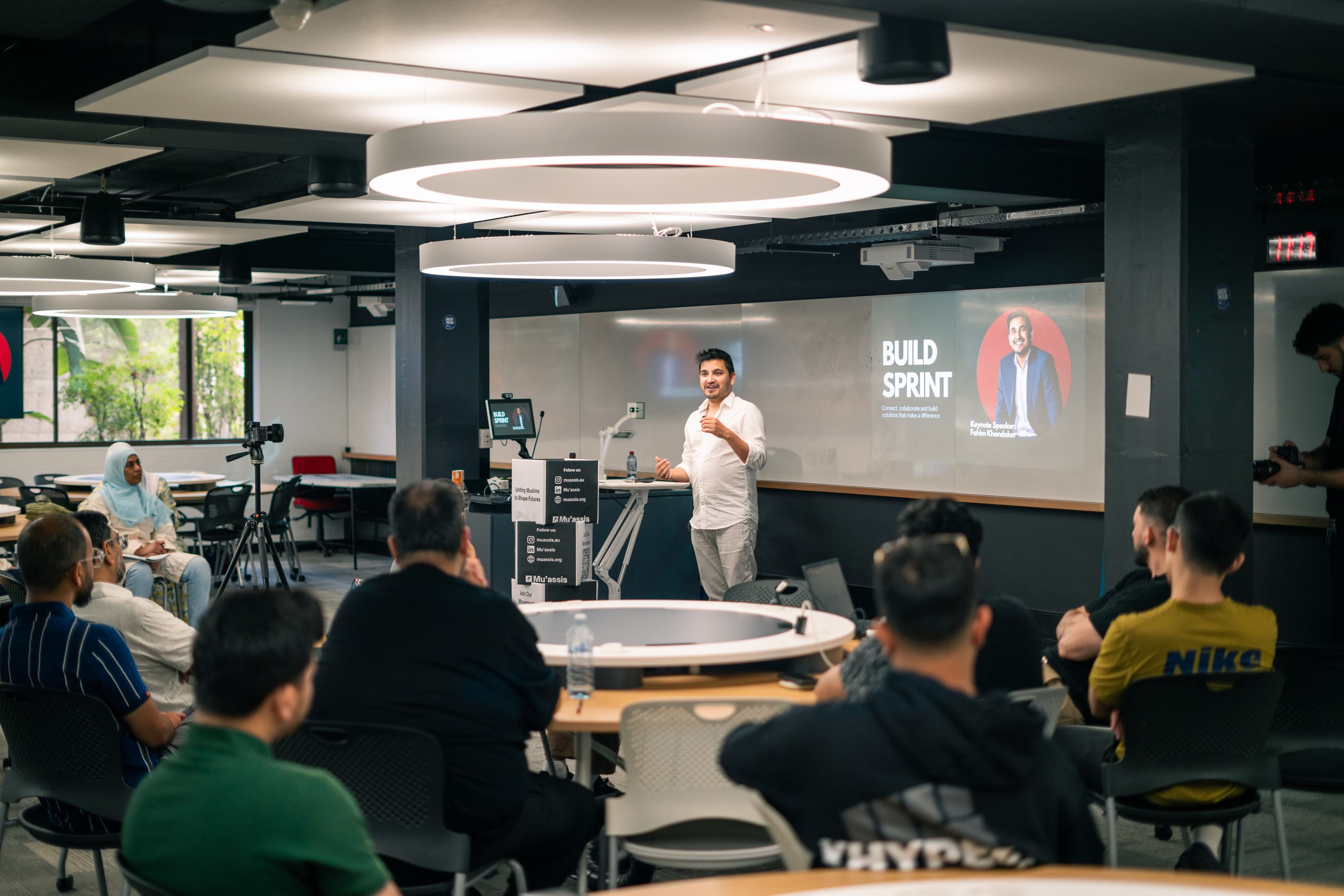 Team collaboration in a workshop setting.