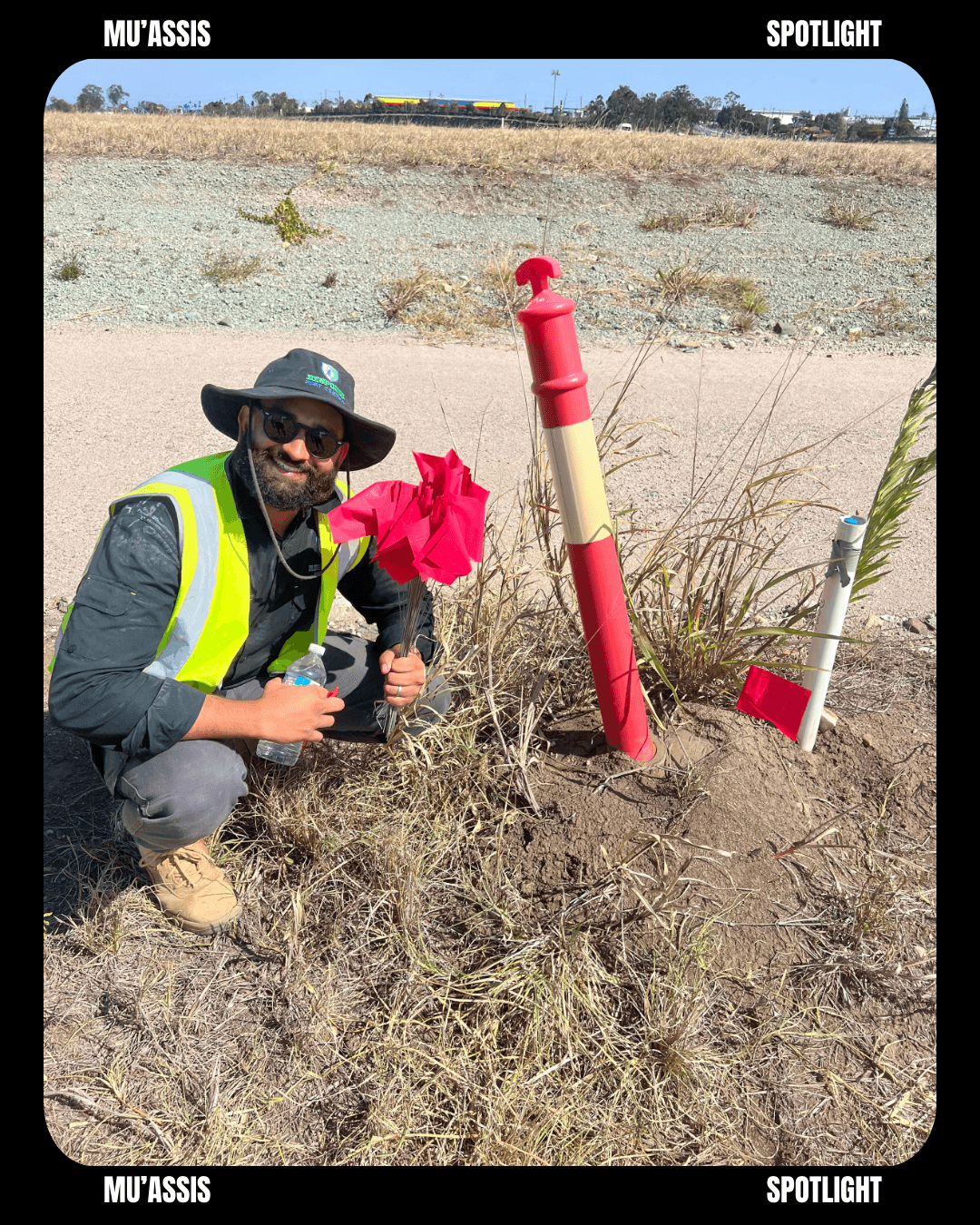 Br. Aqueel speaking with a client about pest control solutions